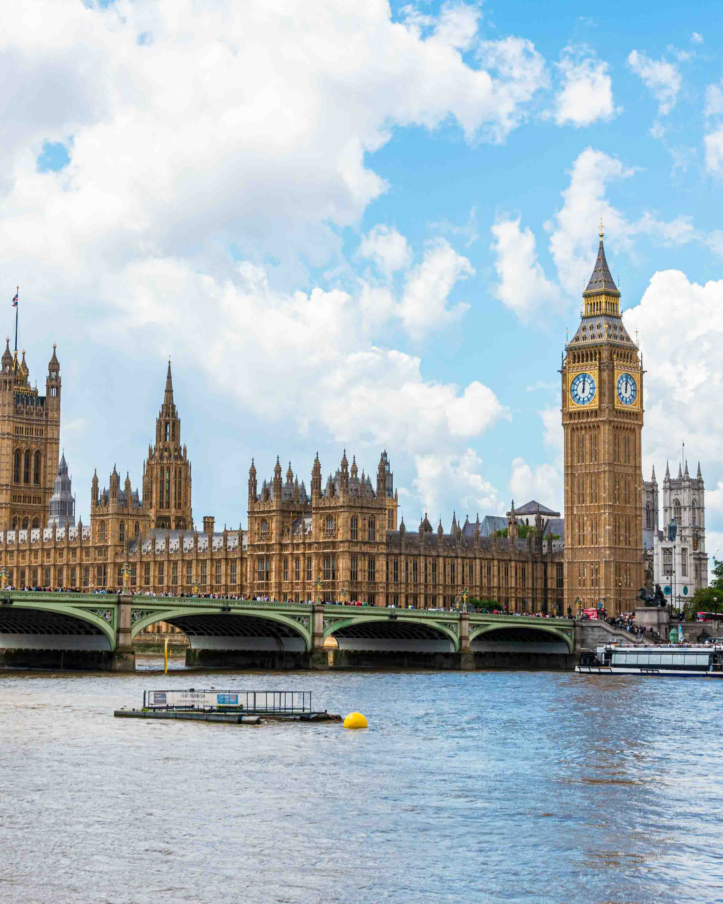 A view of Big Ben and the Houses of Parliament in London
