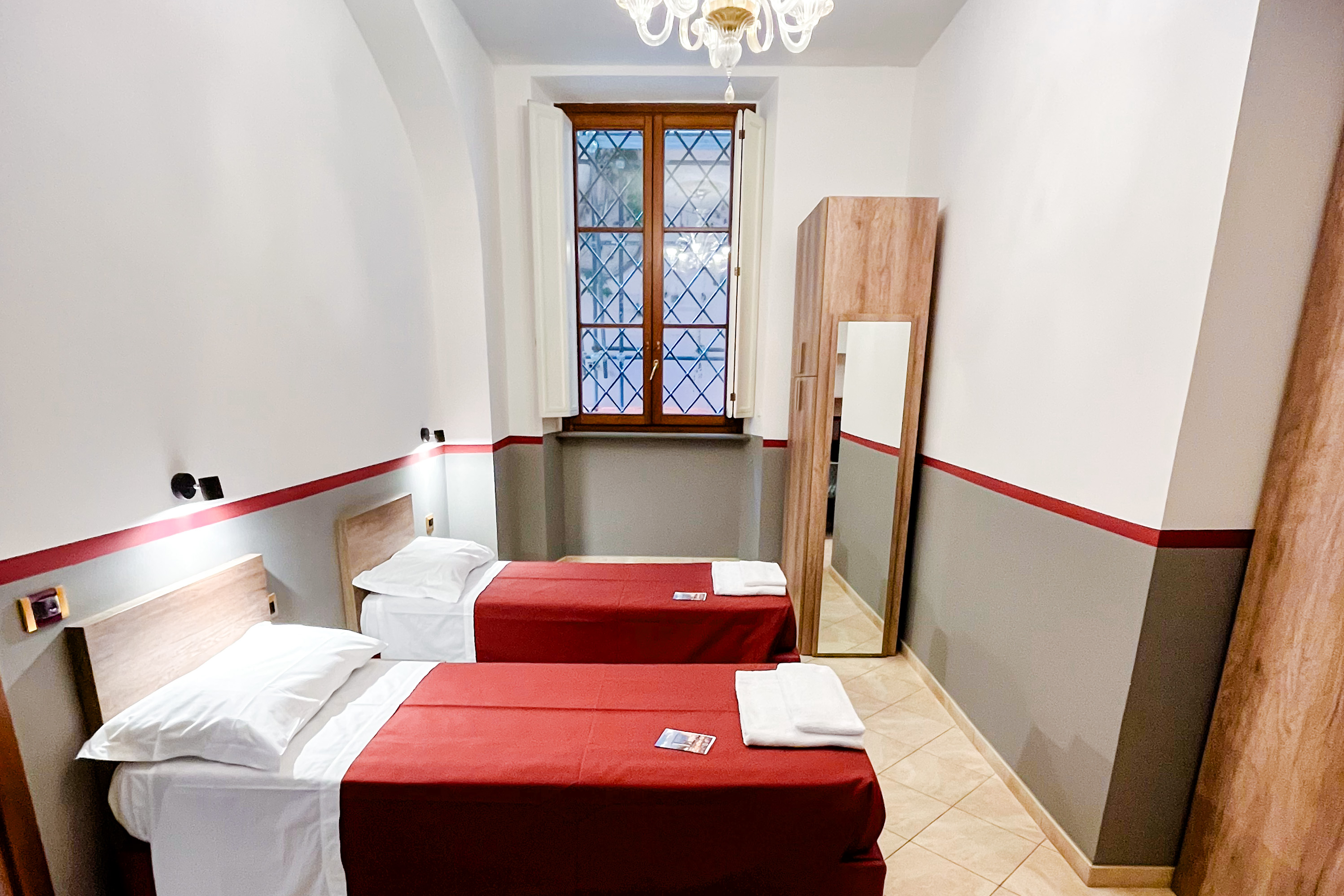 A view of the type of bedroom you may have on a Florence program.