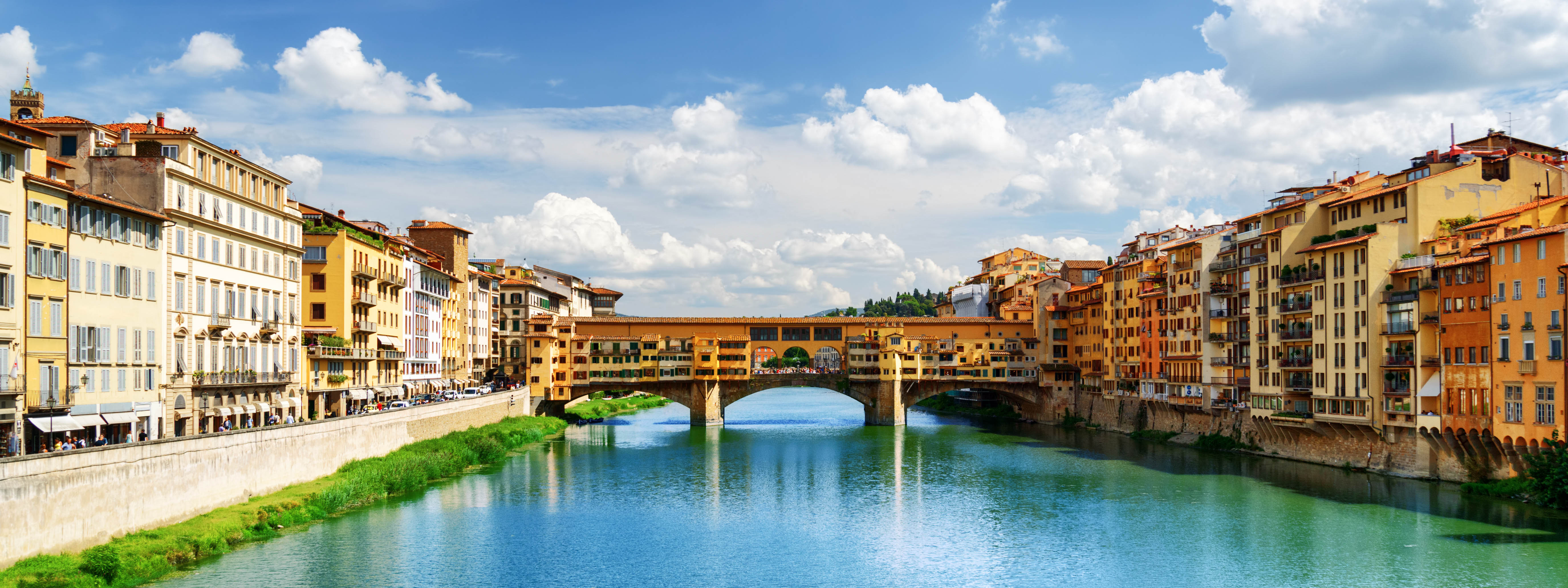 A view of the historic Ponte Vecchio bridge in Florence.