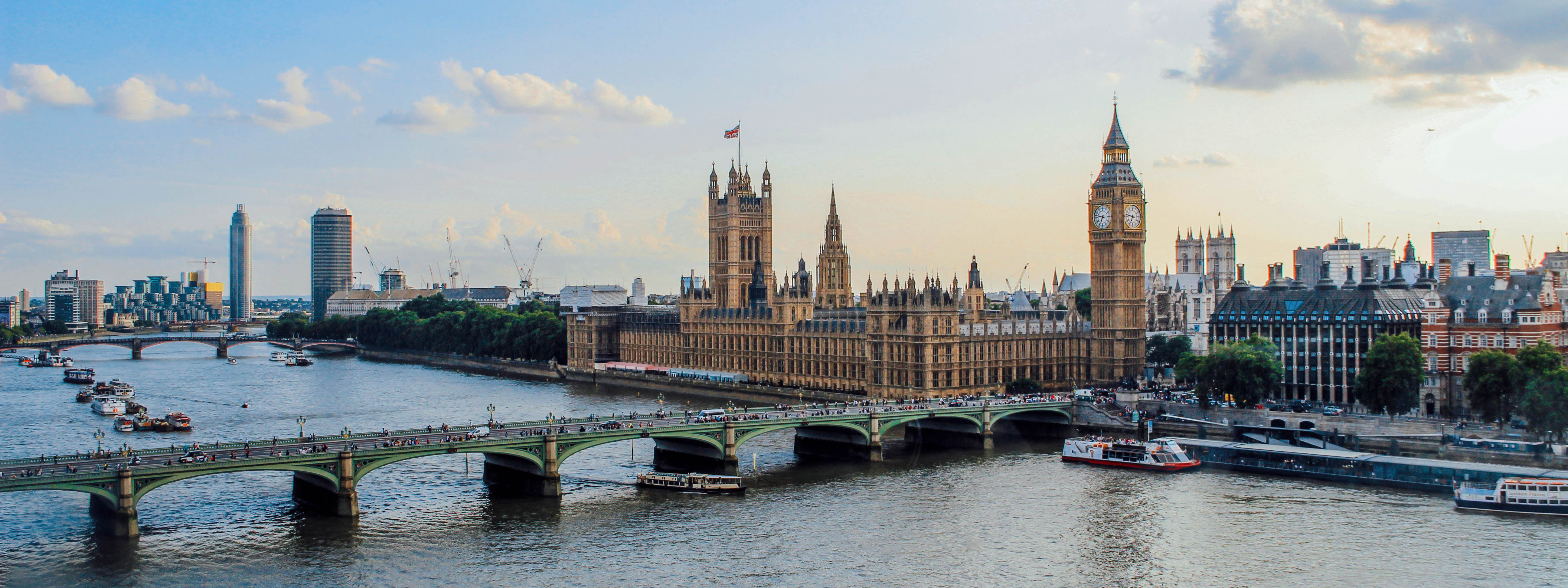 Big Ben and the Houses of Parliament in London.