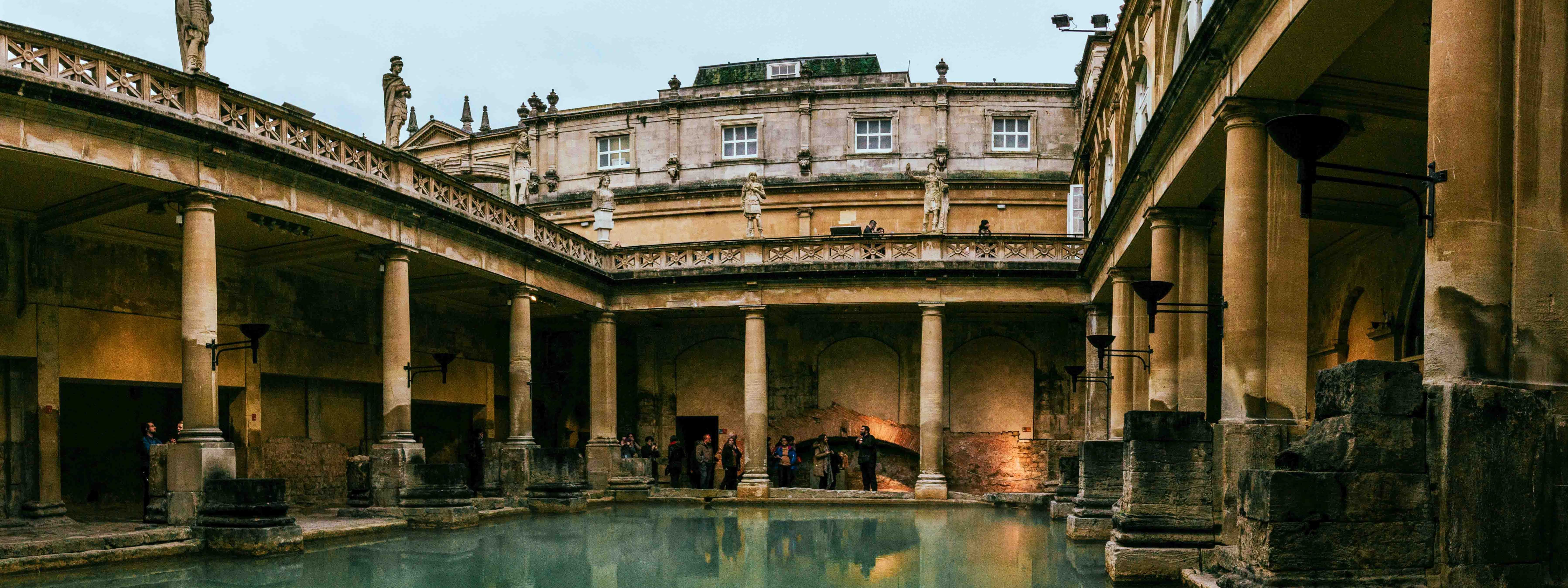 A view of the famous baths in Bath, England.