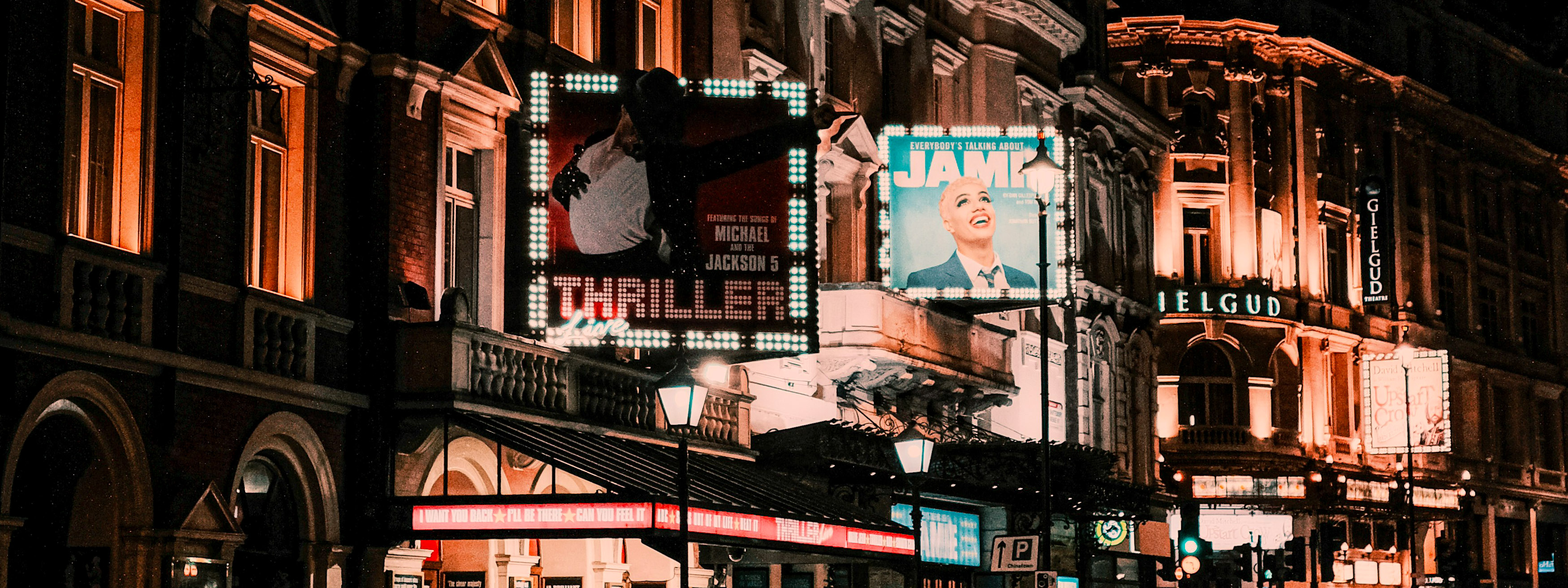 A view of theaters in London.