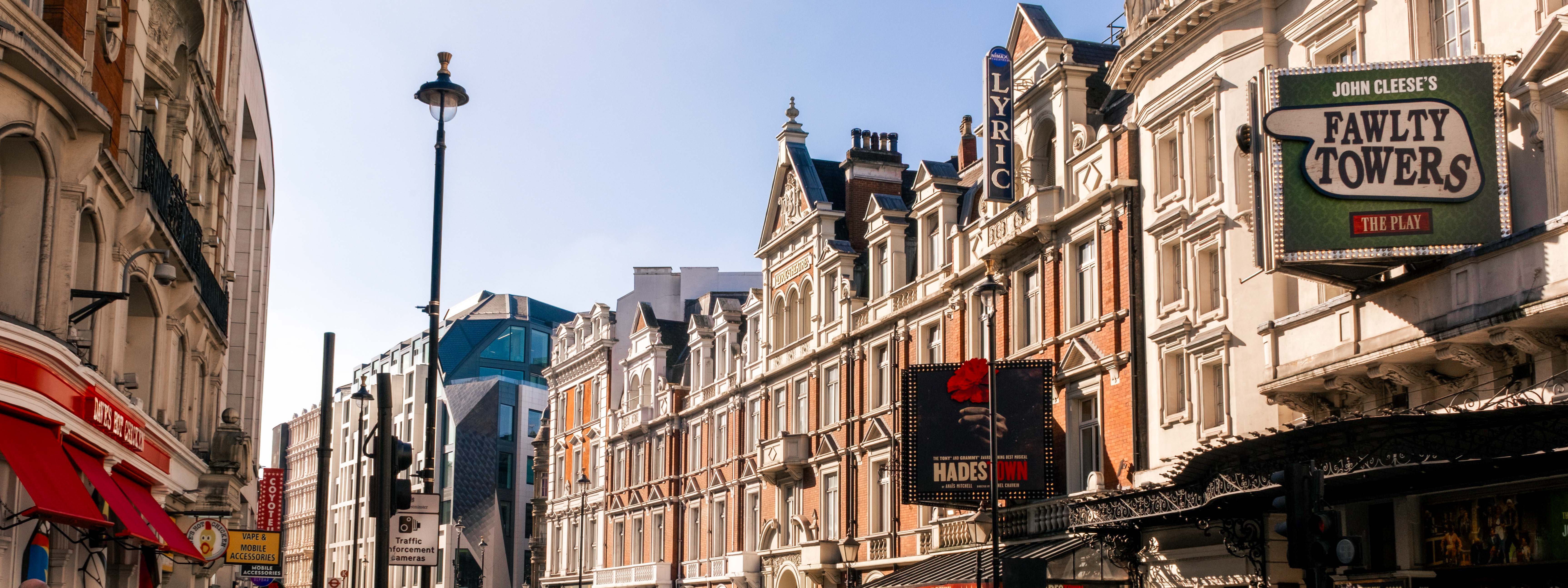 A view of theaters in London.