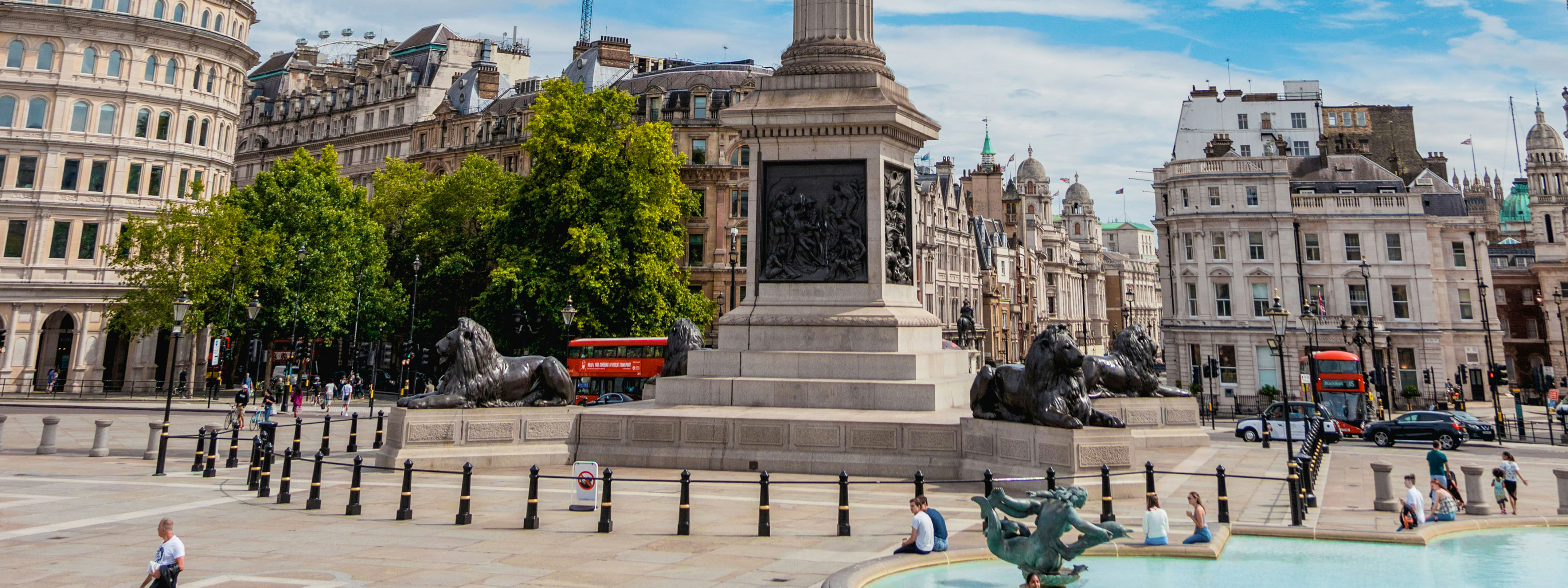 A view of Trafalgar Square in London.