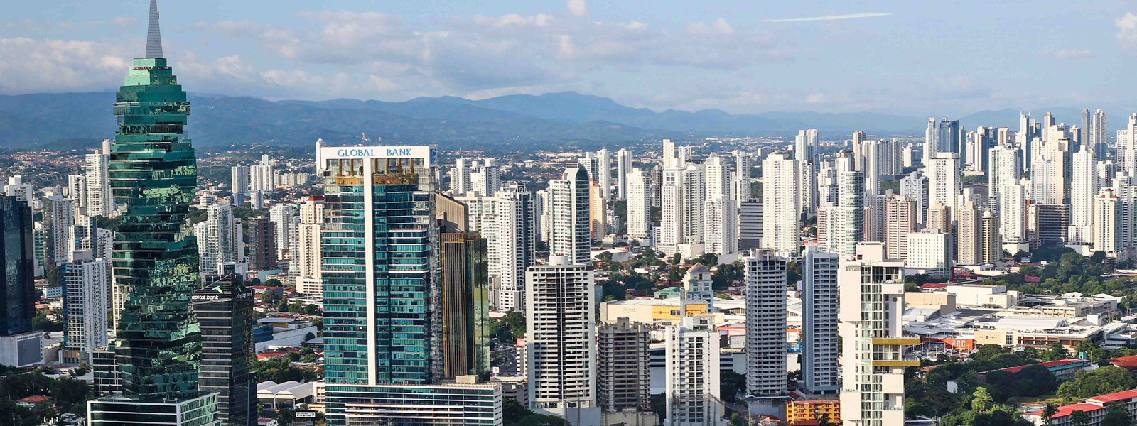 An aerial view of downtown Panama City. 