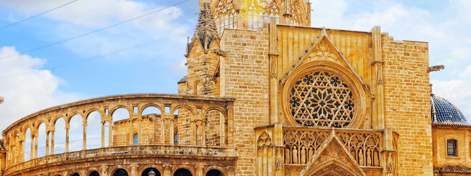 A view of historic churches in Valencia. 
