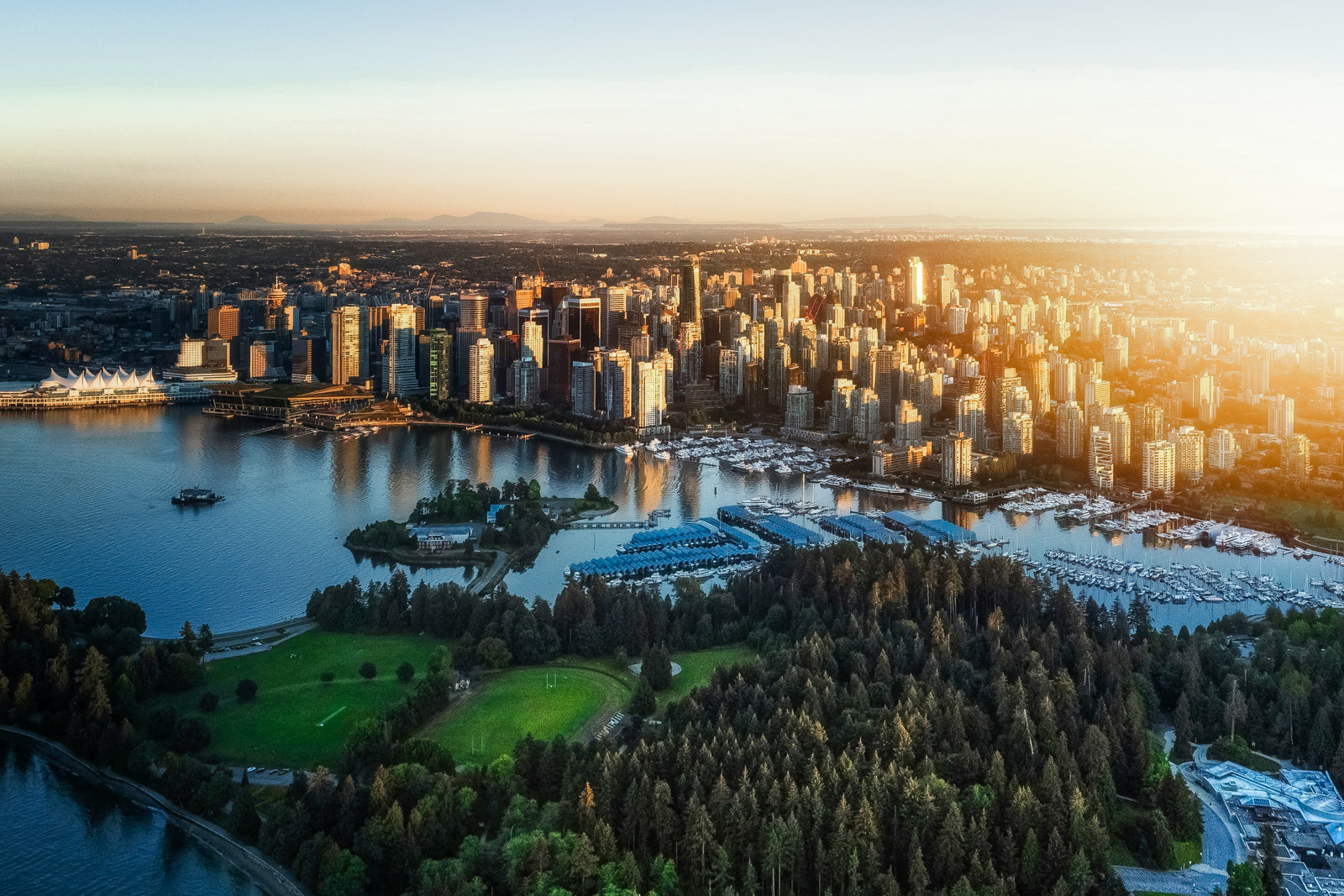 An aerial view of Vancouver.