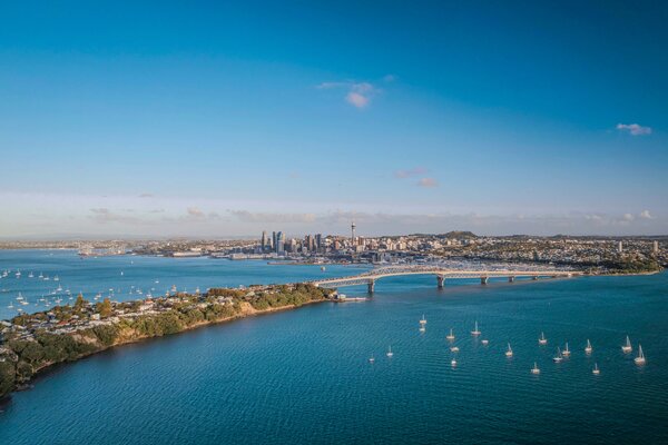 A view of the harbor in Auckland.