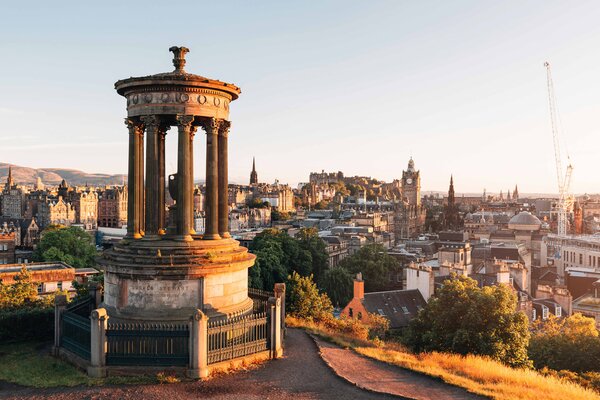 A view of a park in Edinburgh.
