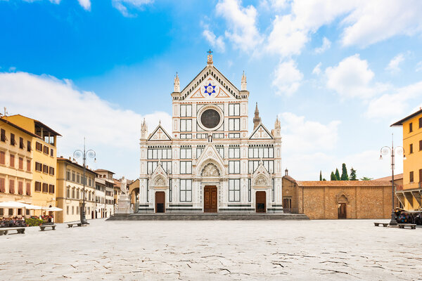 A view of Santa Croce basilica in Florence.
