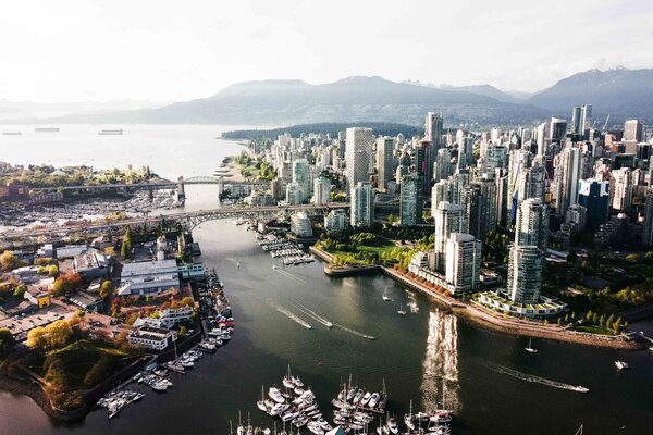 An aerial view of Vancouver.