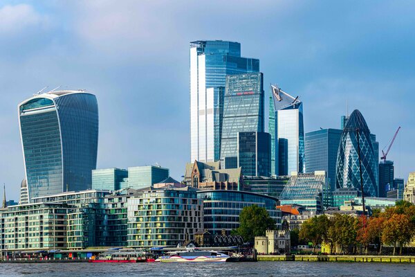 A view of the financial district in London.