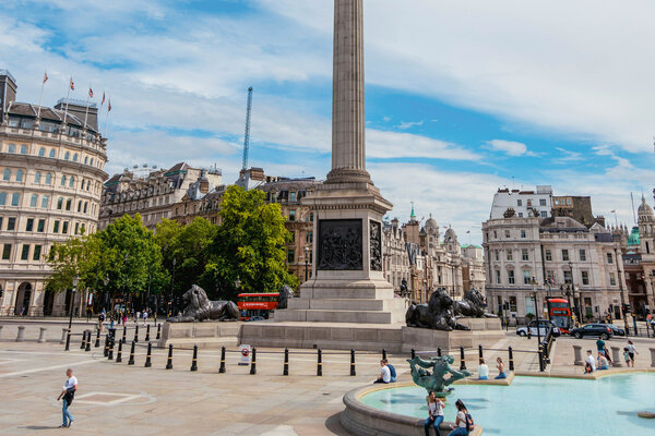 A view of Trafalgar Square in London.