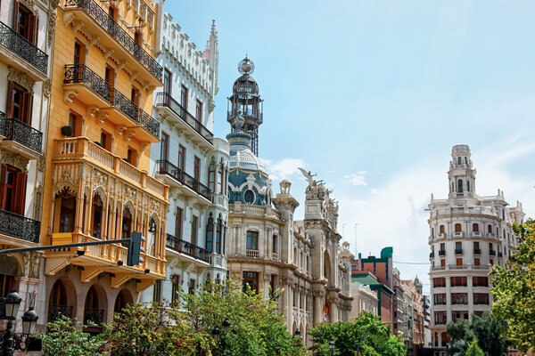 A view of a street in Valencia.
