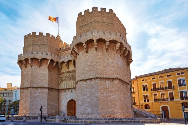 The Serrano Towers in Valencia with FSU Valencia behind.