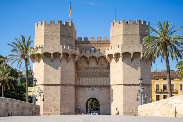 A view of the Serrano Towers in Valencia