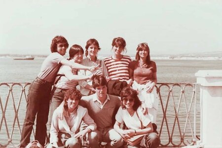 Alumni posing in Moscow